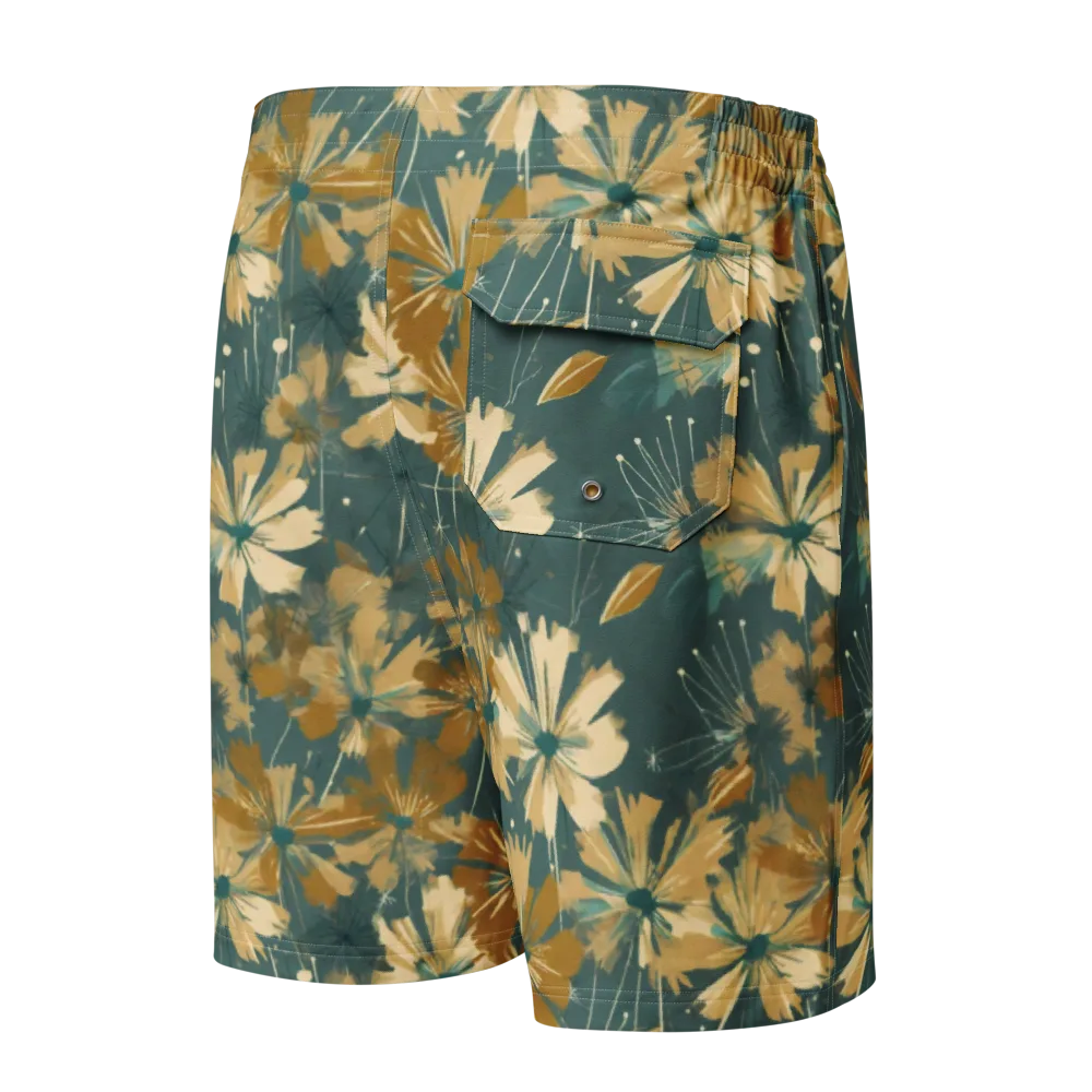 Gilded Bloom on Men's Board Shorts — Back