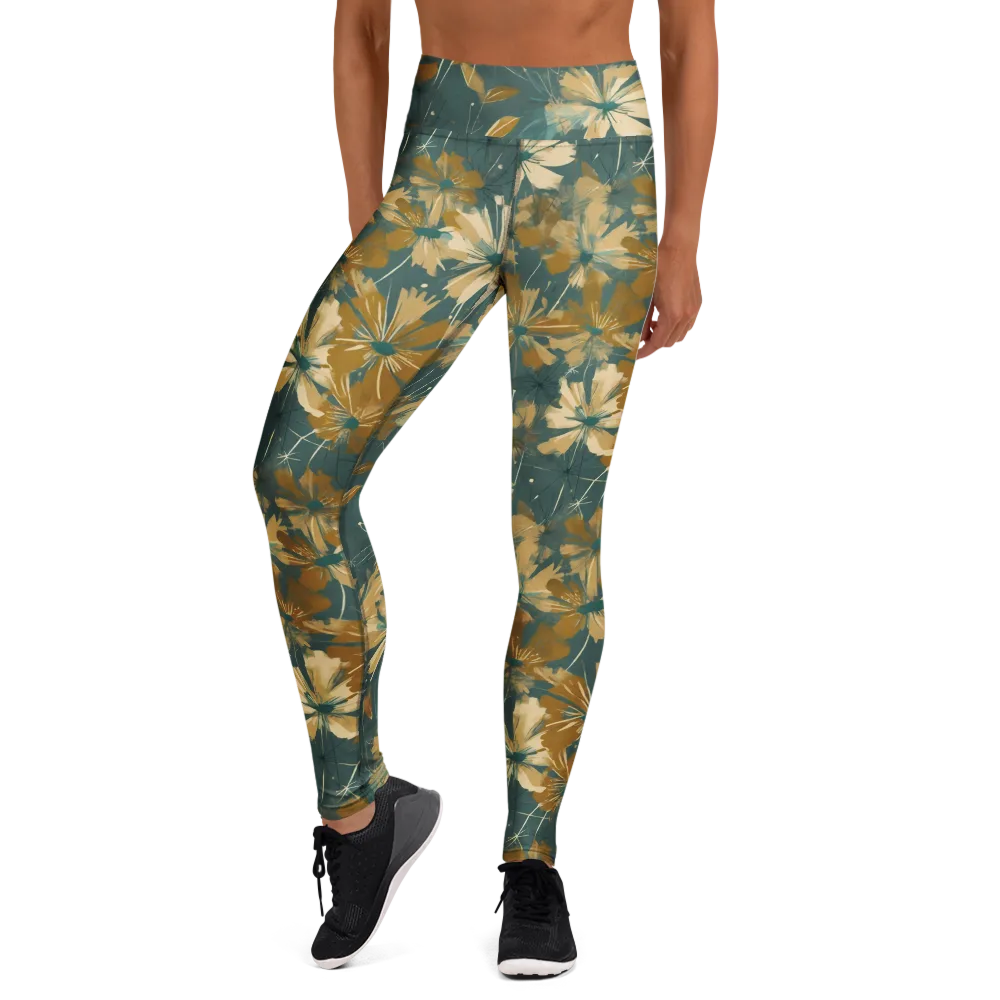 Gilded Bloom on Yoga Leggings — Front
