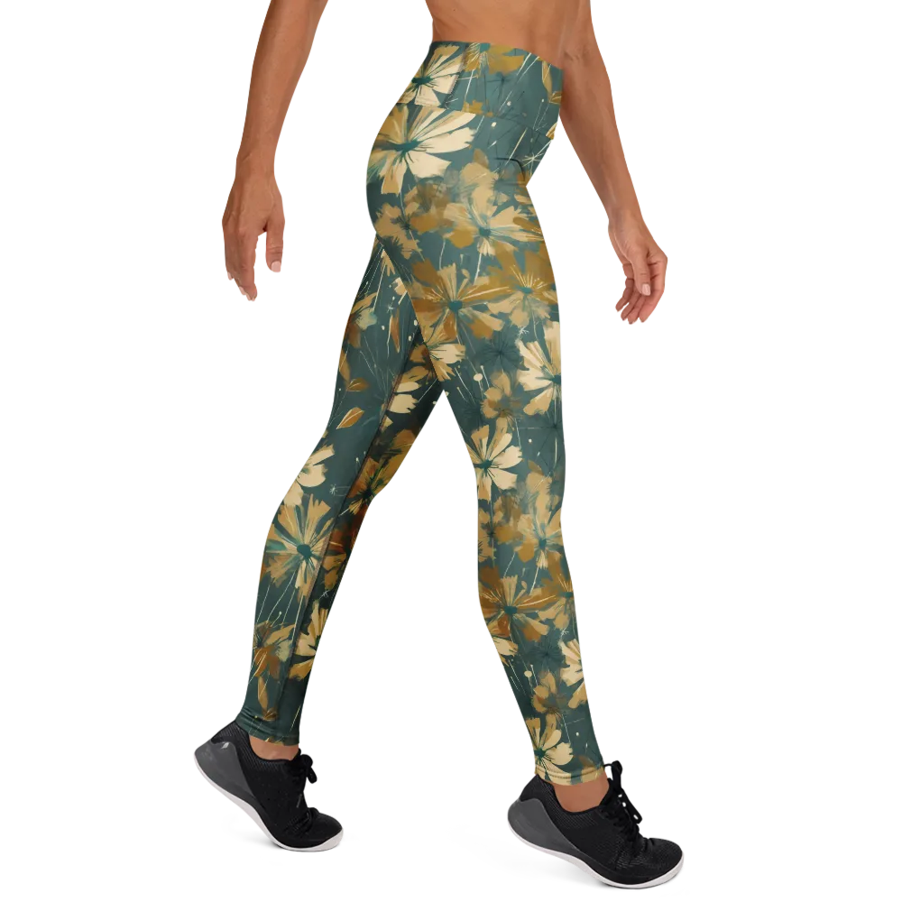 Gilded Bloom on Yoga Leggings — Right
