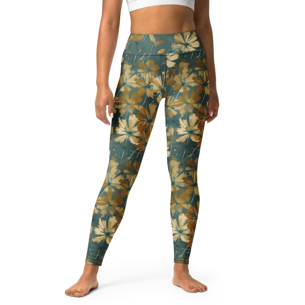 Gilded Bloom on Yoga Leggings — Front