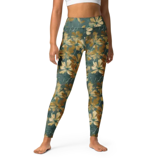 Gilded Bloom on a Yoga Leggings