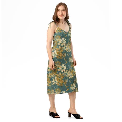 Gilded Bloom on a Slip Dress