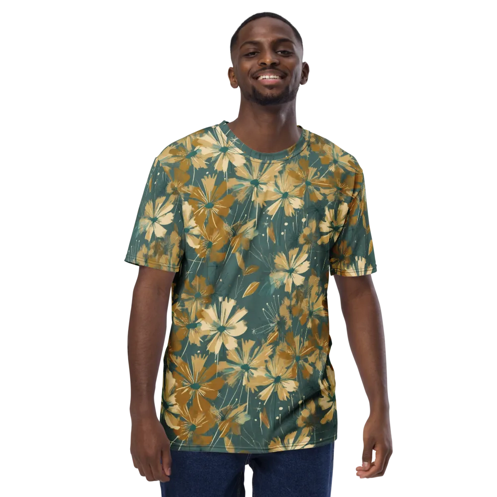 Gilded Bloom on Men's Crew Neck T-Shirt — Front