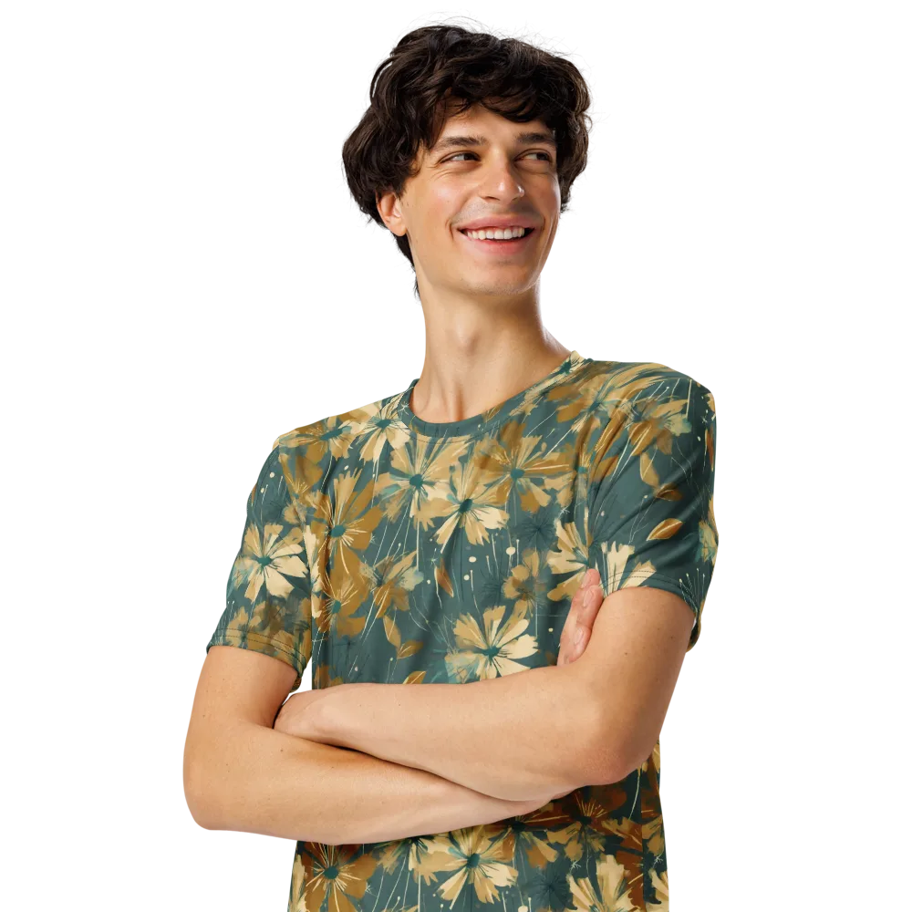 Gilded Bloom on Men's Crew Neck T-Shirt — Left Front