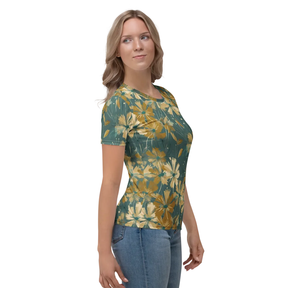 Gilded Bloom on Women's Crew Neck T-Shirt — Right