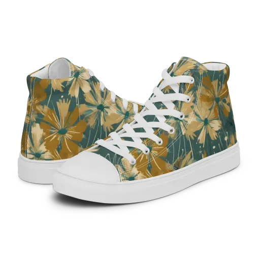 Gilded Bloom on a Women's High Top Canvas Shoes