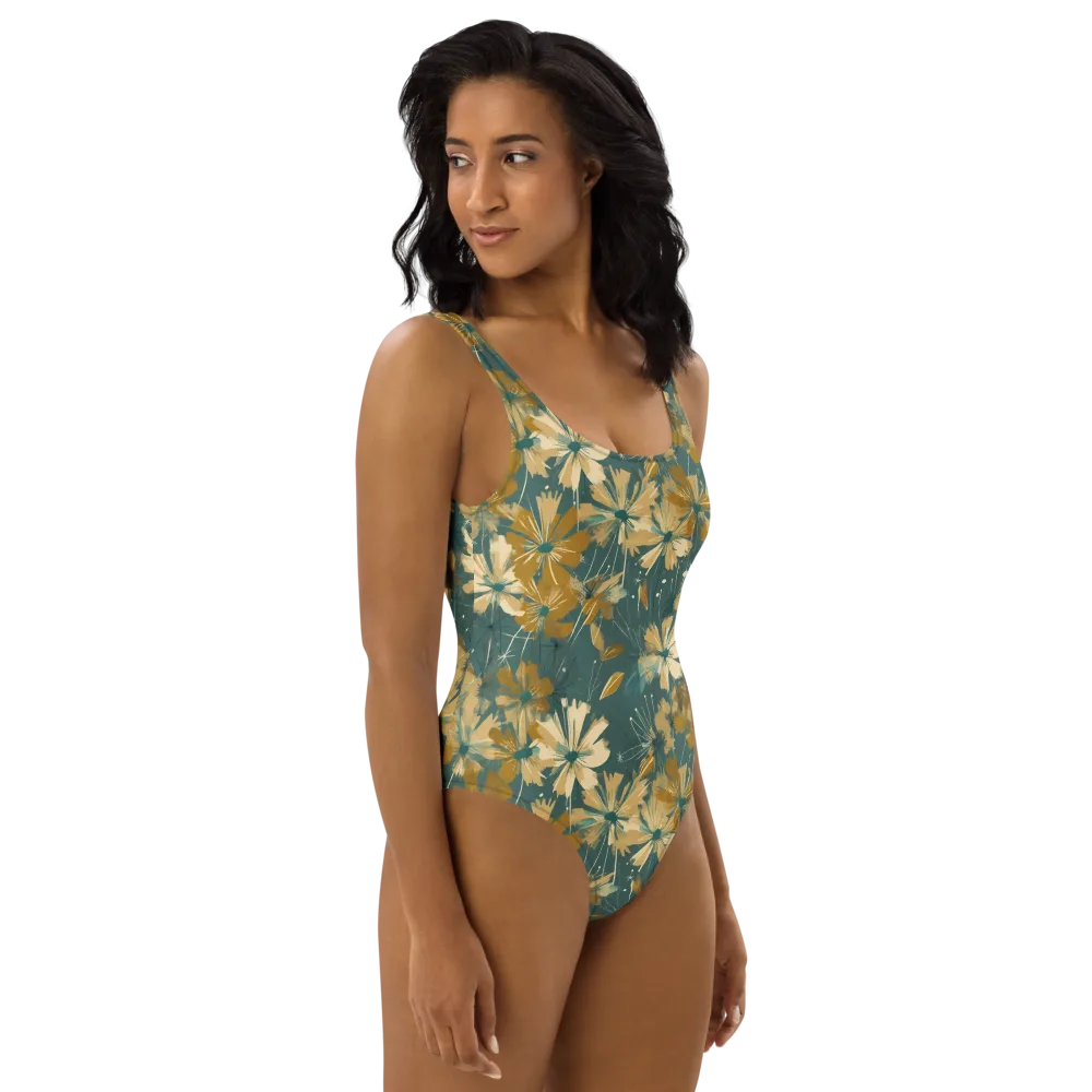 Gilded Bloom on One-Piece Swimsuit — Right
