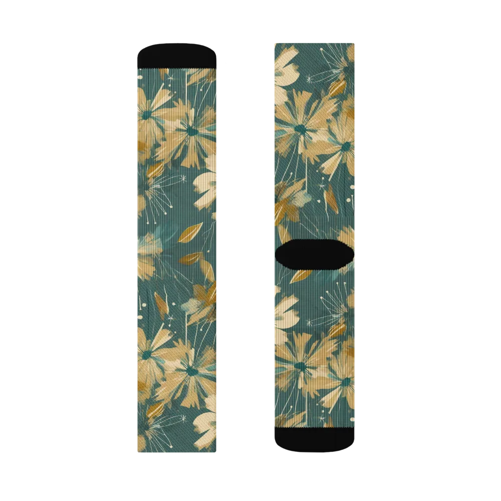 Gilded Bloom on Socks — Left Sock