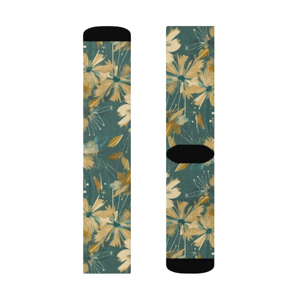 Gilded Bloom on Socks — Right Sock