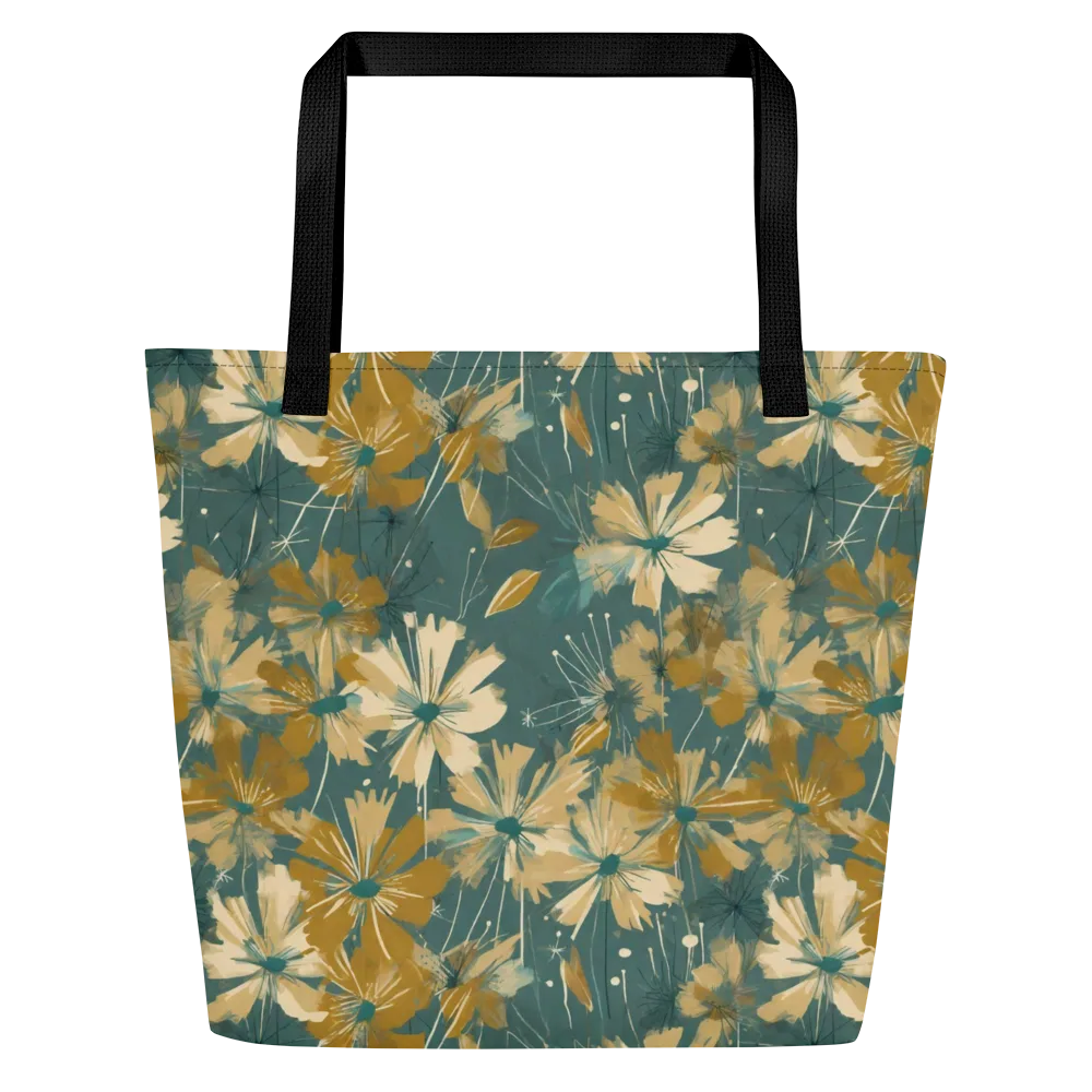 Gilded Bloom on Large Tote Bag W/ Pocket — Front