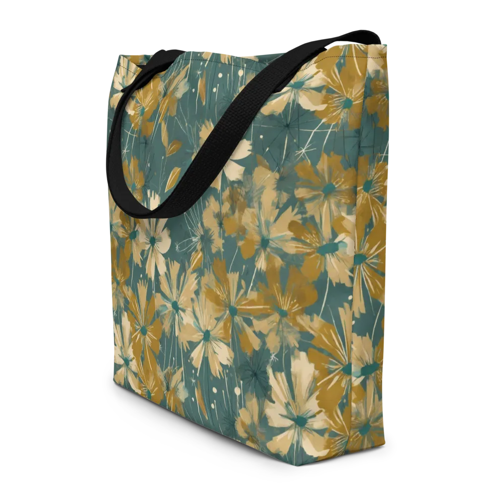 Gilded Bloom on Large Tote Bag W/ Pocket — Front
