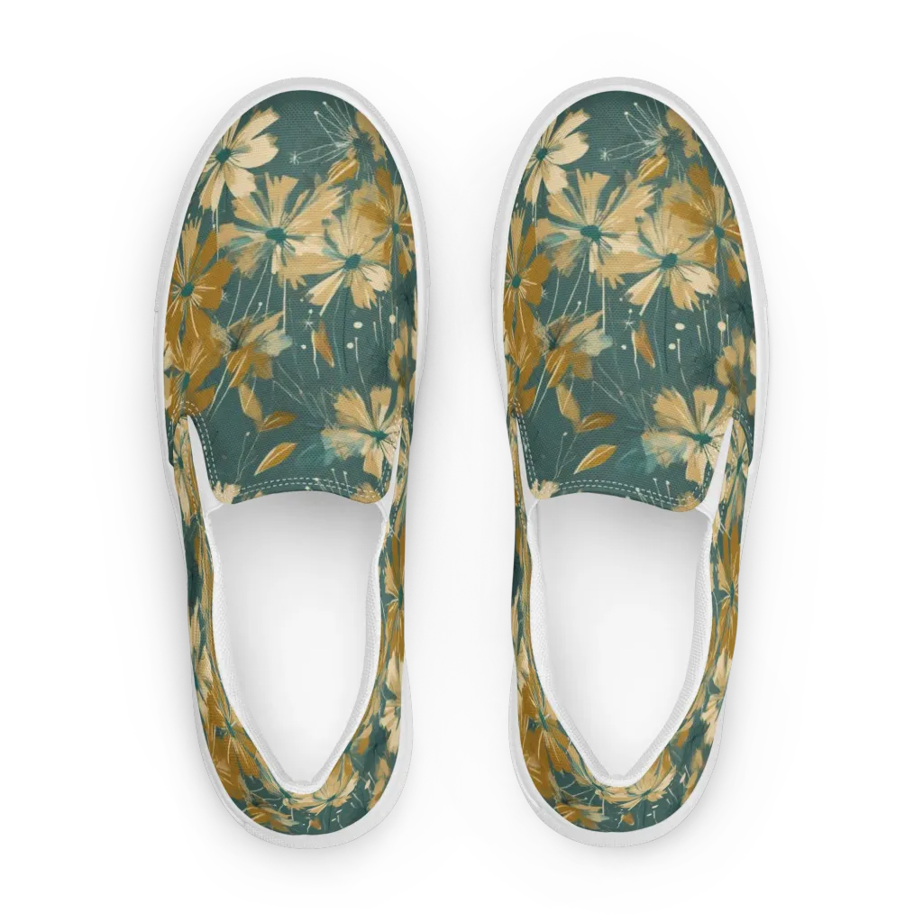 Gilded Bloom on Women's Slip-On Canvas Shoes — Front