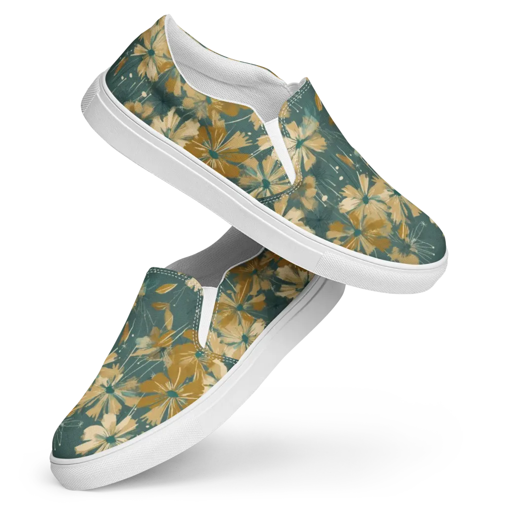 Gilded Bloom on Women's Slip-On Canvas Shoes — Front