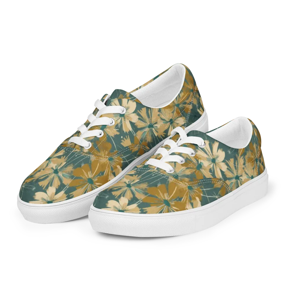 Gilded Bloom on Men's Lace-Up Canvas Shoes — Left Front