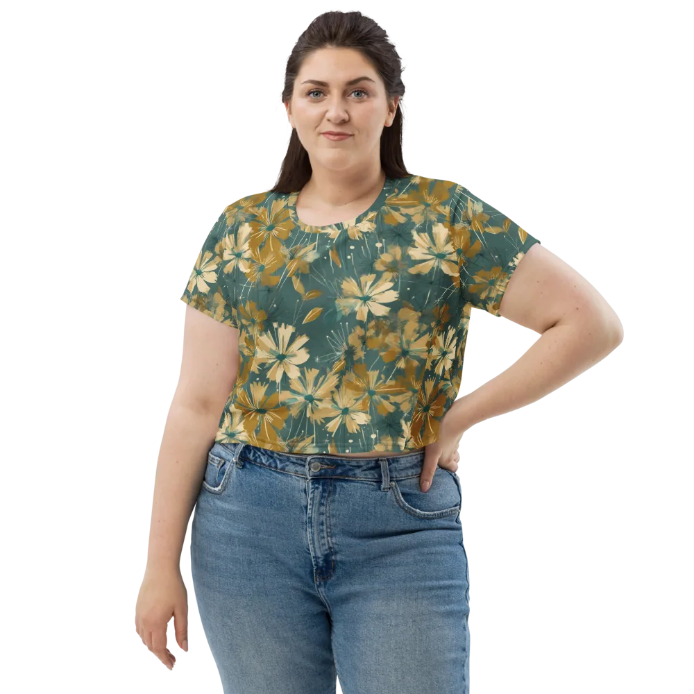 Gilded Bloom on Crop Tee — Front