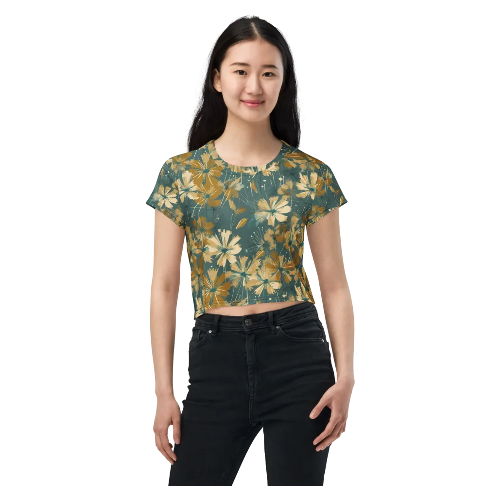 Gilded Bloom on Crop Tee — Front