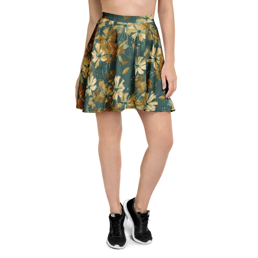 Gilded Bloom on Skater Skirt — Front
