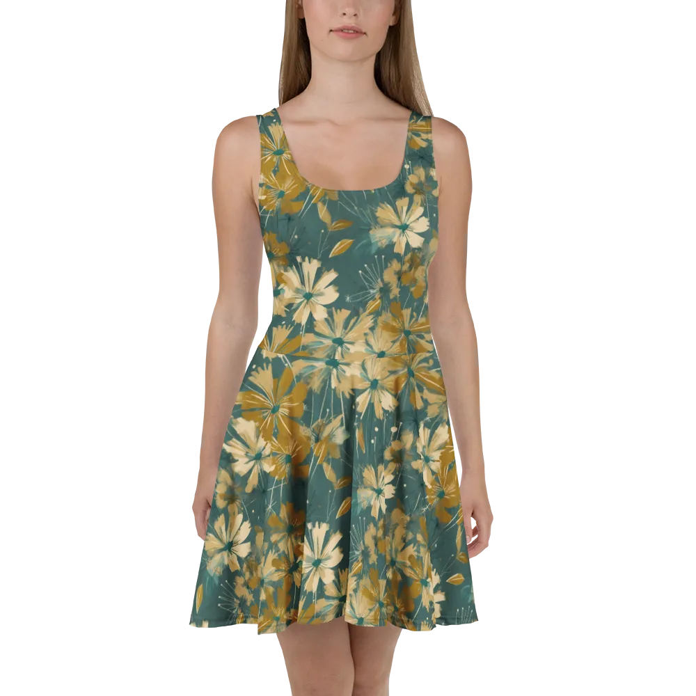 Gilded Bloom on Skater Dress — Front