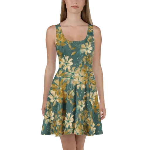 Gilded Bloom on a Skater Dress