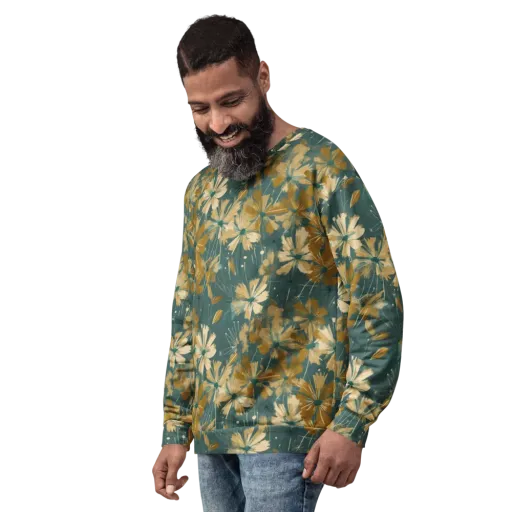Gilded Bloom on a Sweatshirt