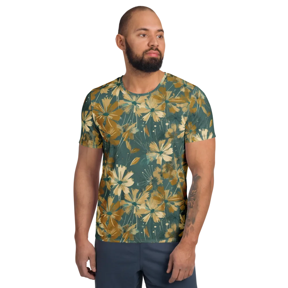 Gilded Bloom on Men's Athletic T-Shirt — Front