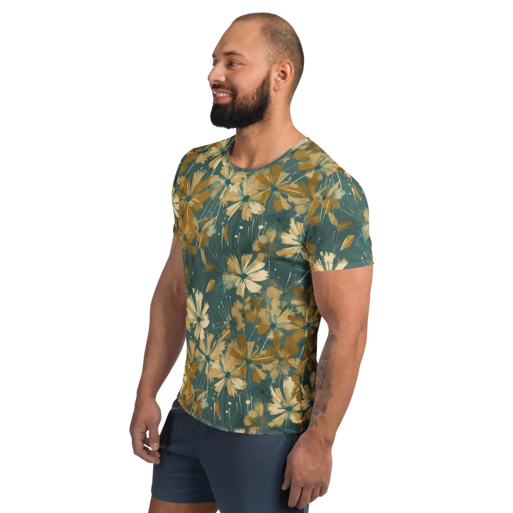 Gilded Bloom on Men's Athletic T-Shirt — Left