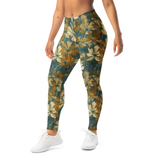 Gilded Bloom on a Leggings