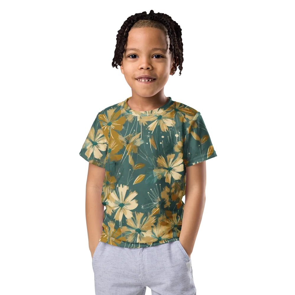Gilded Bloom on Kids Crew Neck T-Shirt — Front