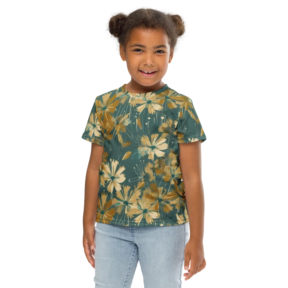 Gilded Bloom on Kids Crew Neck T-Shirt — Front