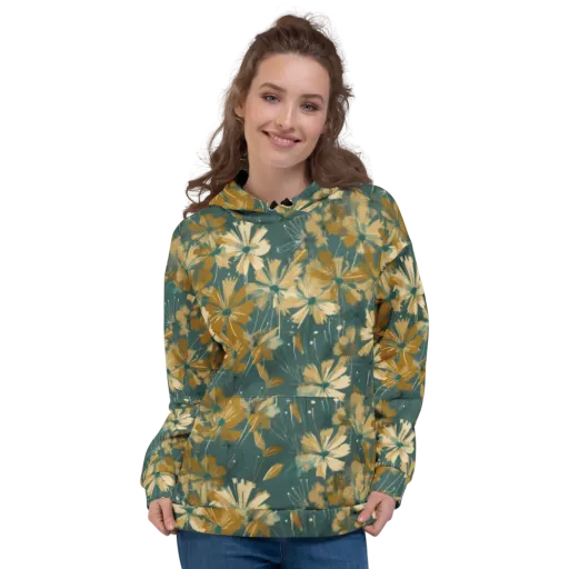 Gilded Bloom on a Hoodie