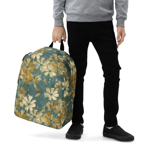 Gilded Bloom on a Minimalist Backpack