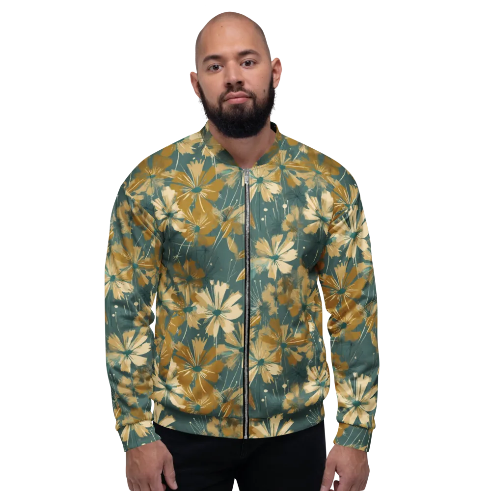 Gilded Bloom on Bomber Jacket — Front