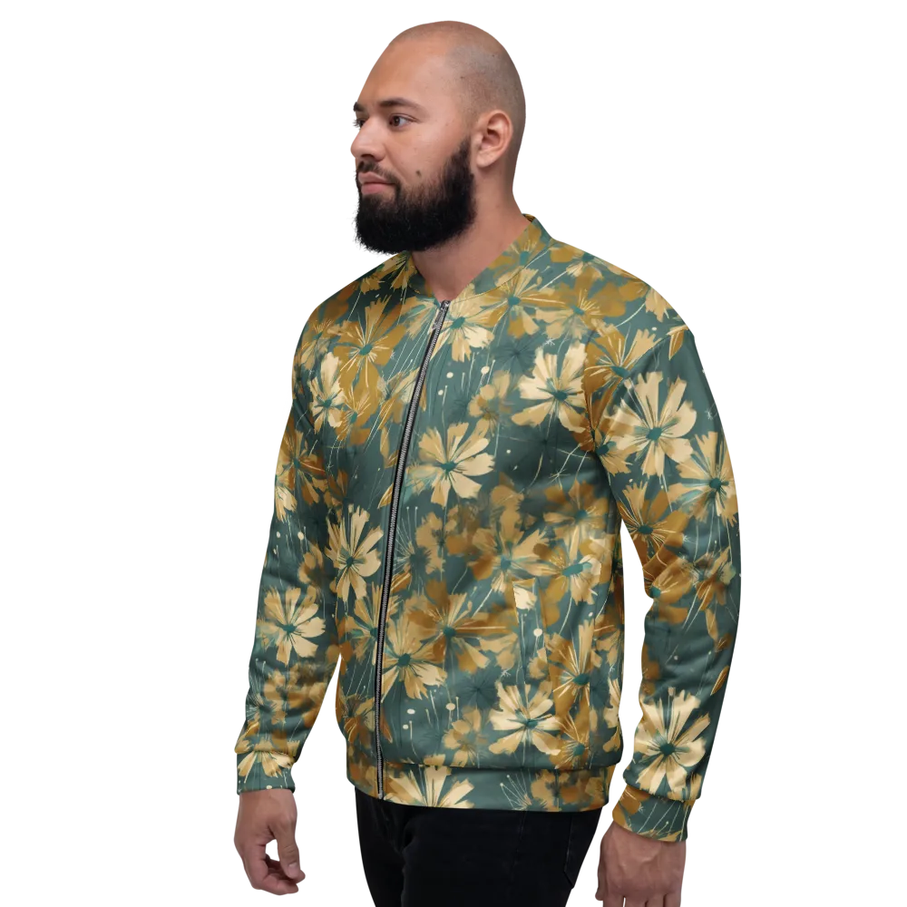 Gilded Bloom on Bomber Jacket — Left