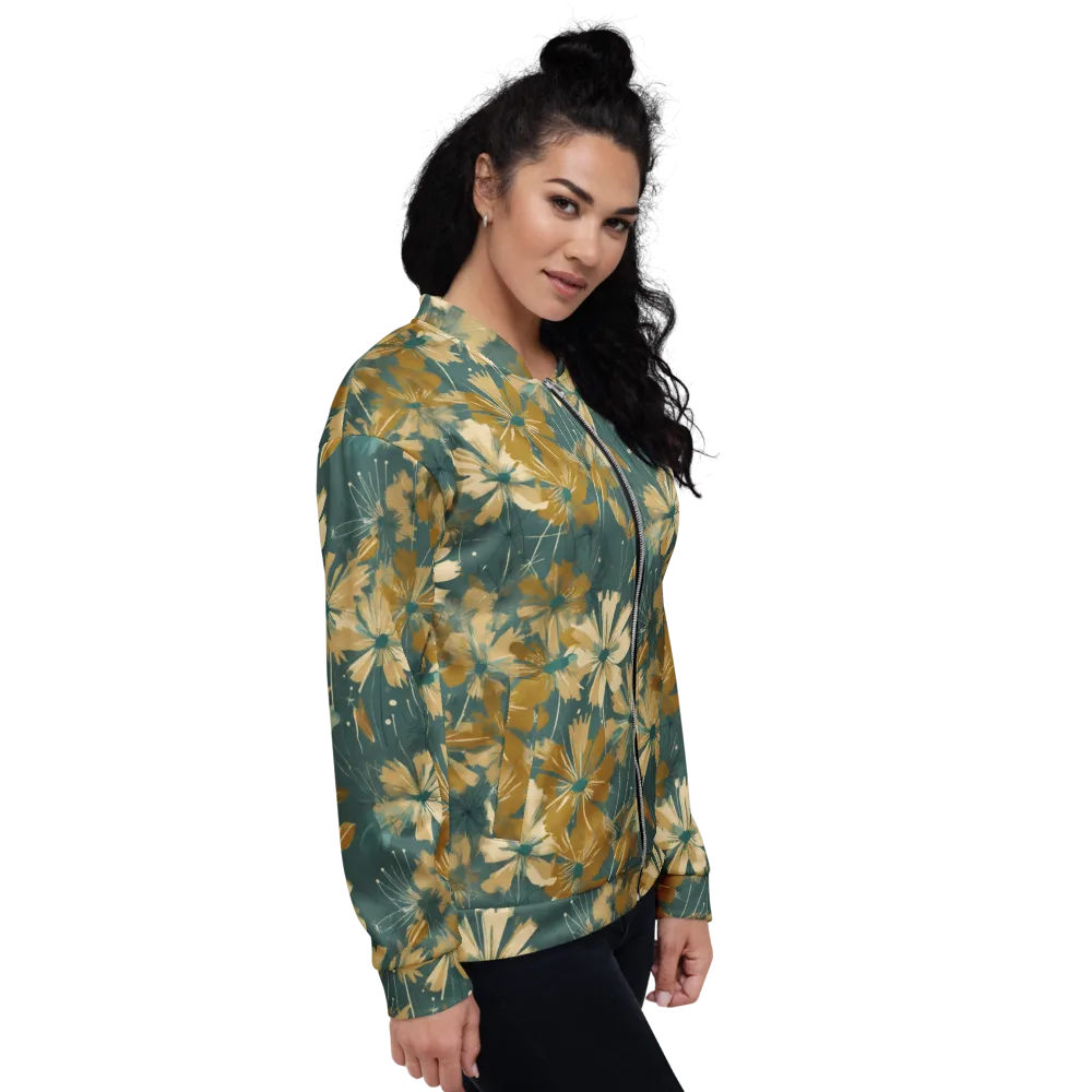 Gilded Bloom on Bomber Jacket — Right