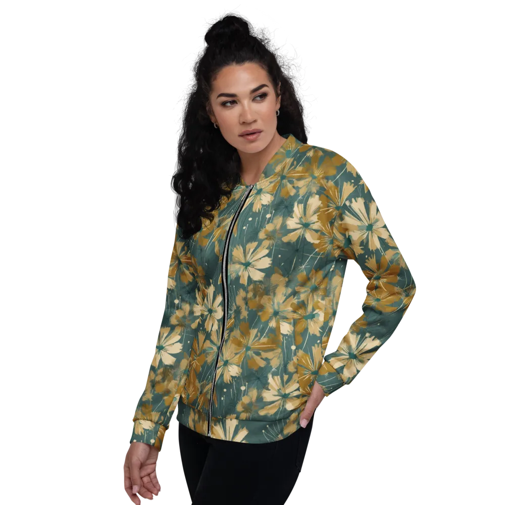 Gilded Bloom on Bomber Jacket — Left