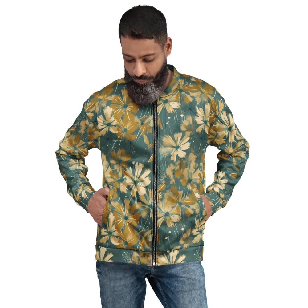 Gilded Bloom on Bomber Jacket — Front
