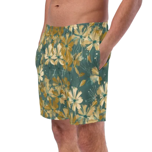 Gilded Bloom on a Swim Trunks