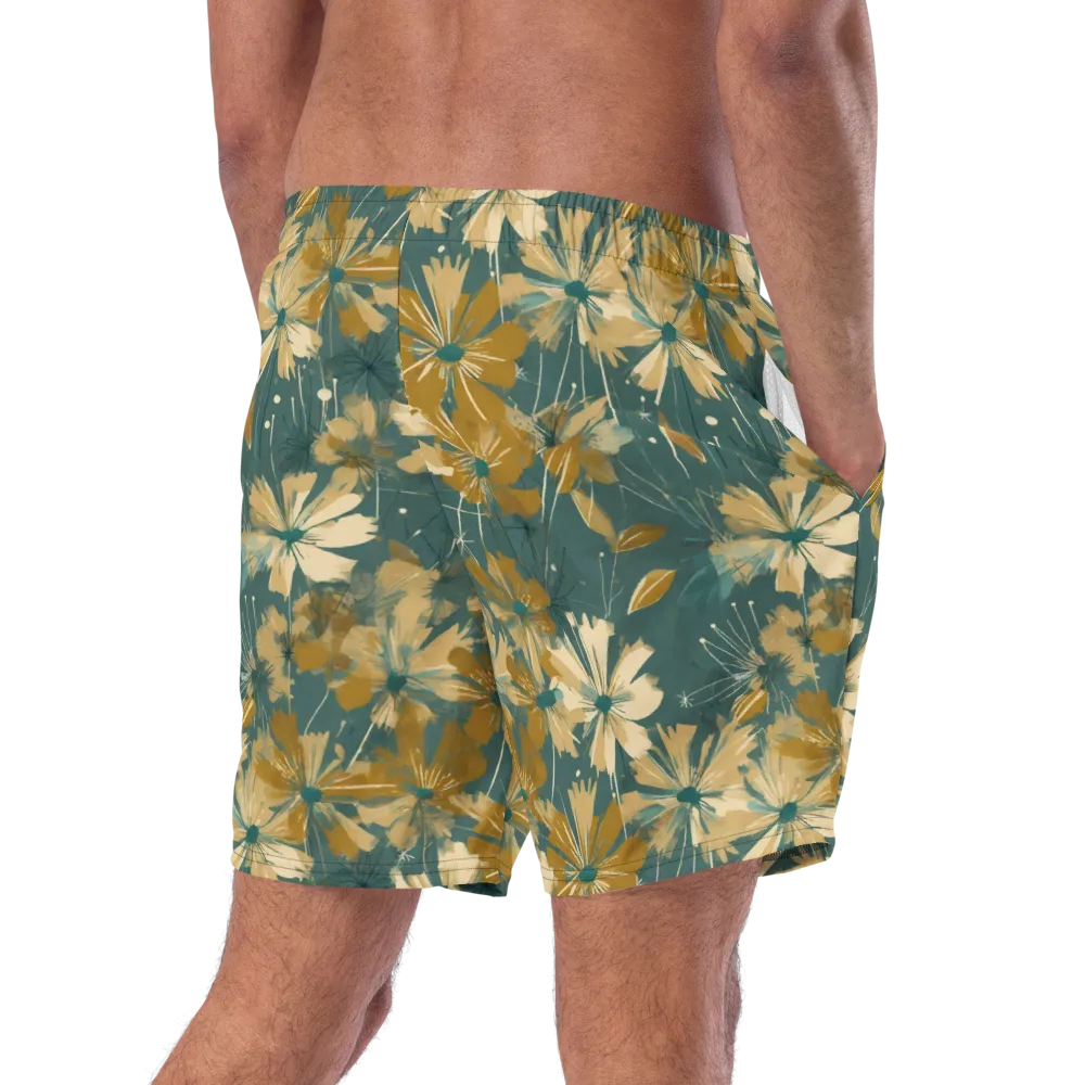 Gilded Bloom on Swim Trunks — Right Back