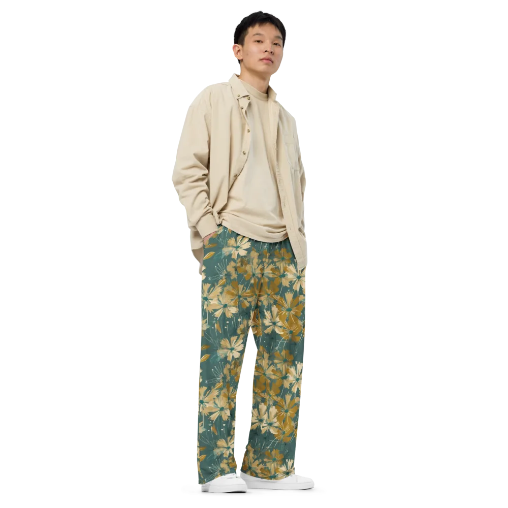 Gilded Bloom on Wide-Leg Pants — Right Front