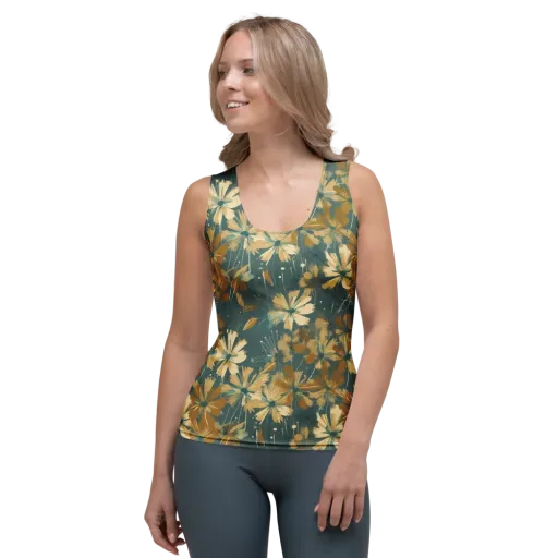 Gilded Bloom on a Women's Tank Top