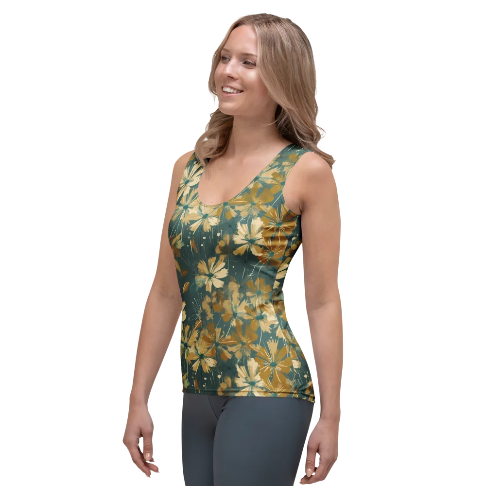 Gilded Bloom on Women's Tank Top — Left Front