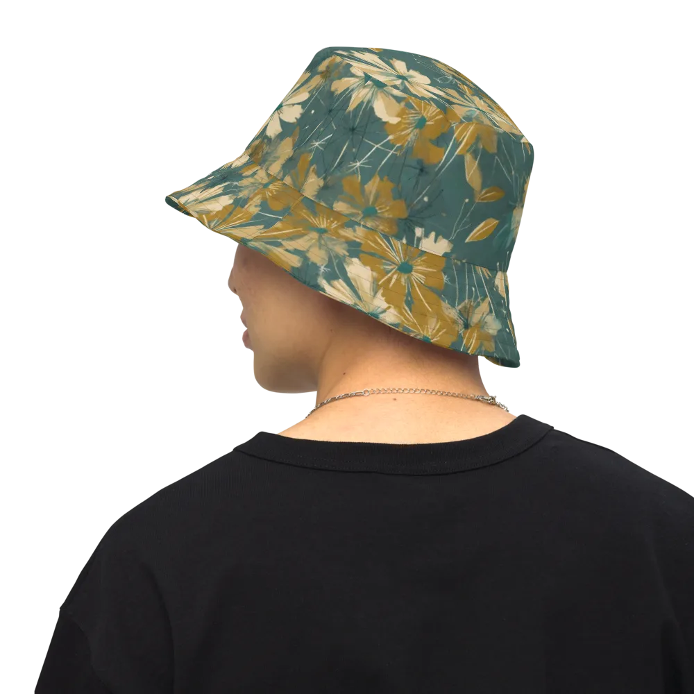 Gilded Bloom on Reversible Bucket Hat — Back Inside