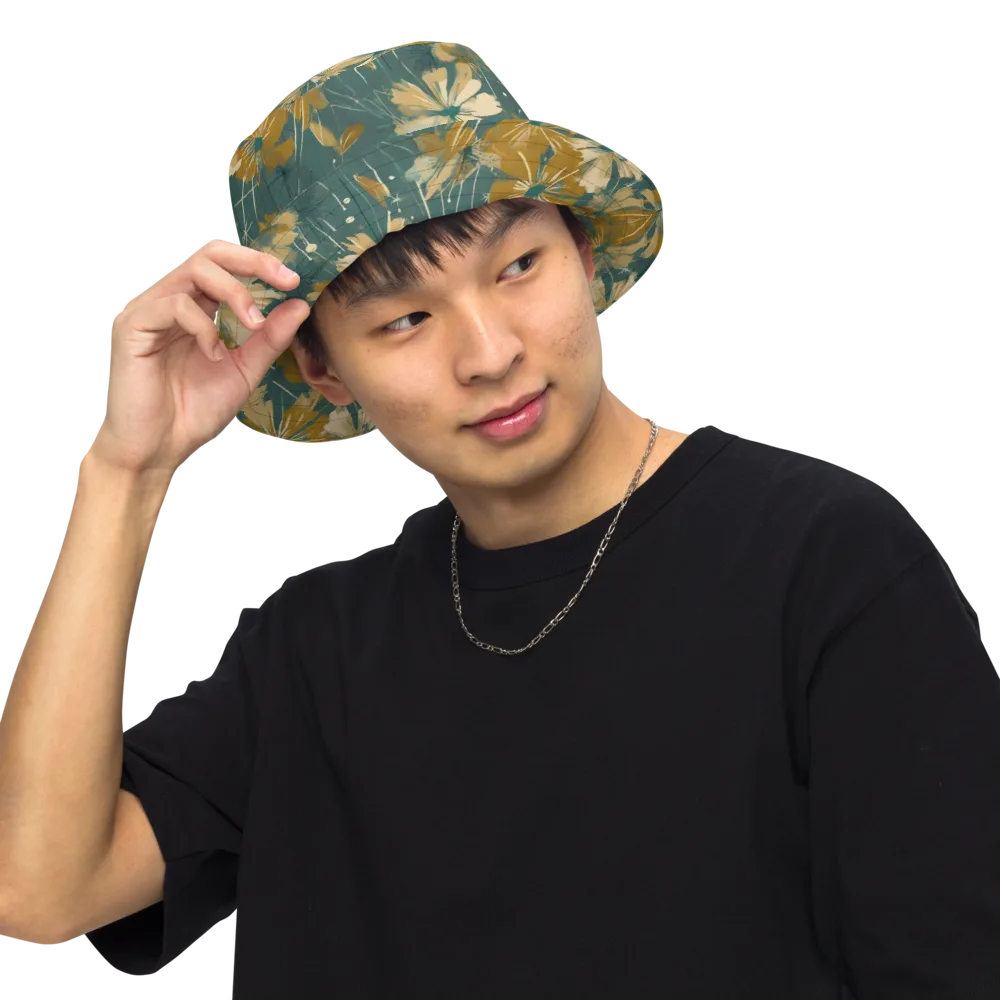 Gilded Bloom on Reversible Bucket Hat — Front Inside