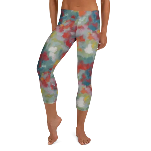 Watercolor Reverie on a Capri Leggings