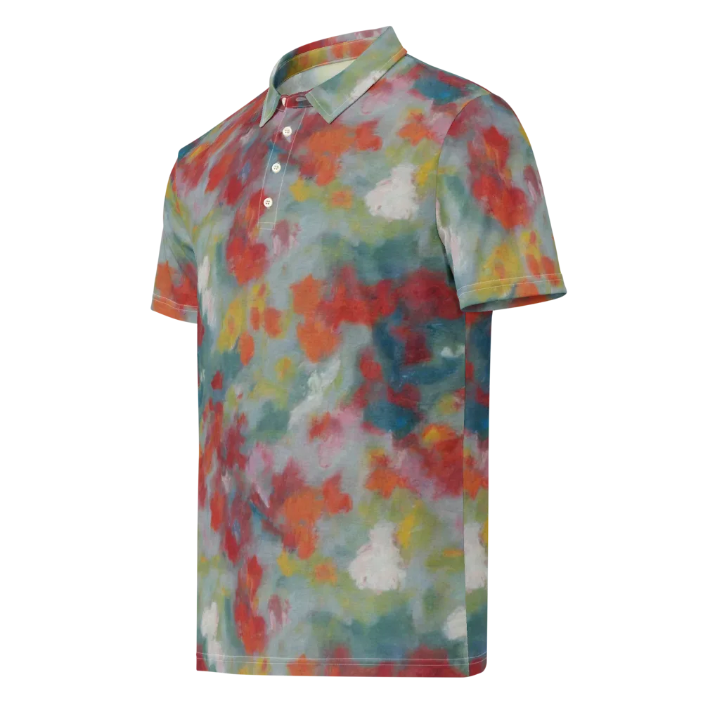 Watercolor Reverie on Men's Slim Fit Polo Shirt — Left Front