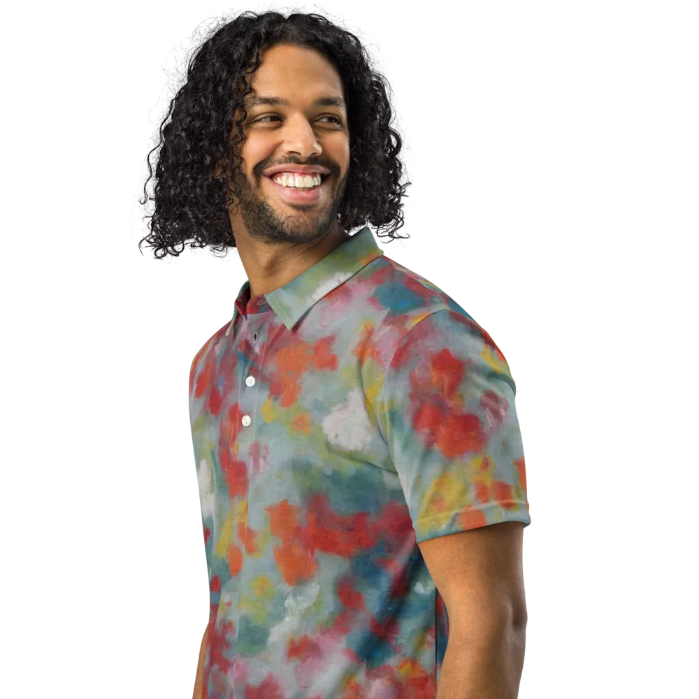 Watercolor Reverie on Men's Slim Fit Polo Shirt — Left Front