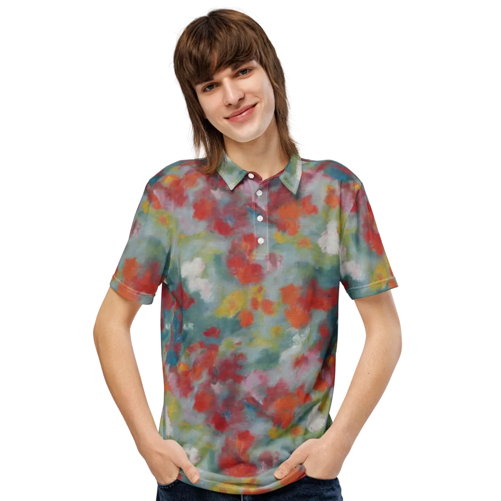Watercolor Reverie on Men's Slim Fit Polo Shirt — Front