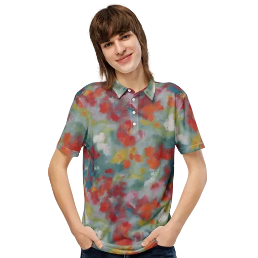 Watercolor Reverie on a Men's Slim Fit Polo Shirt