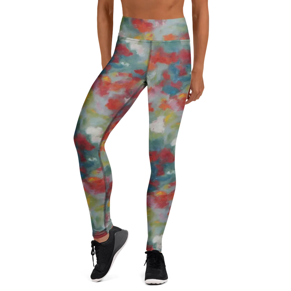 Watercolor Reverie on Yoga Leggings — Front