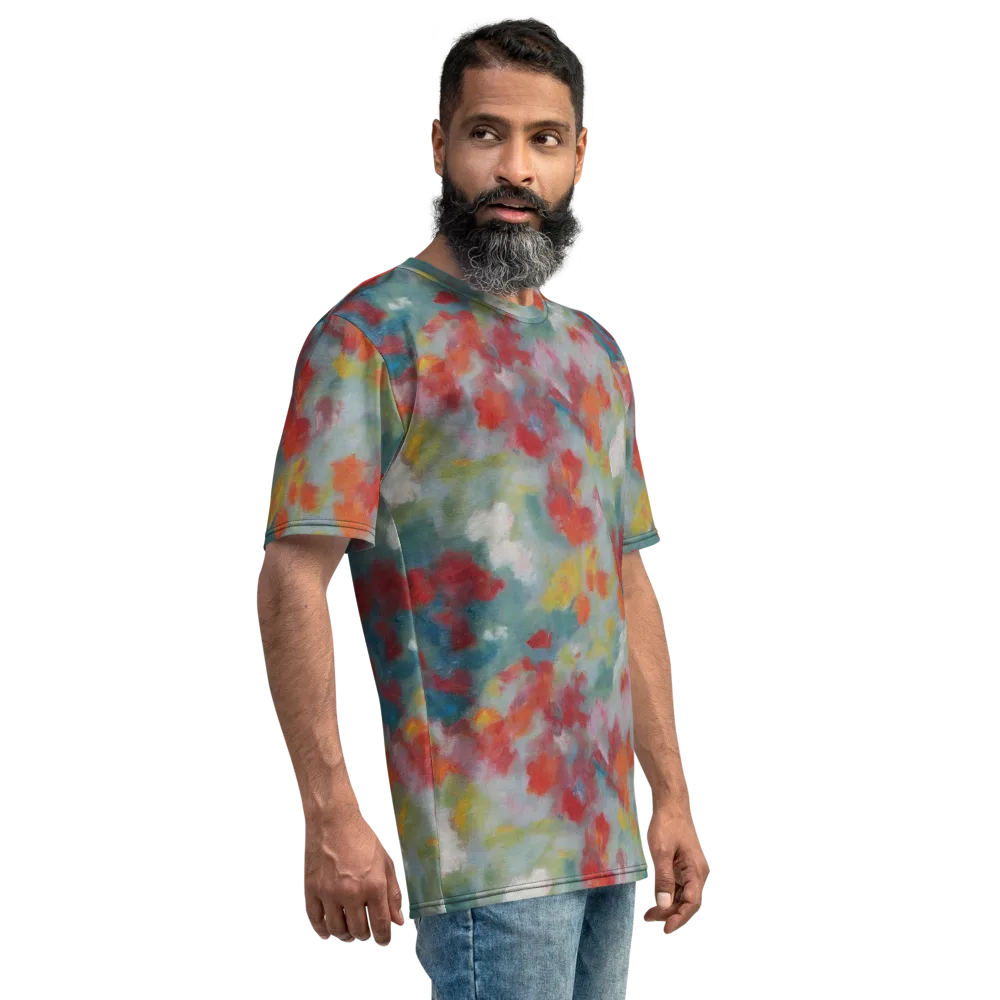Watercolor Reverie on Men's Crew Neck T-Shirt — Right